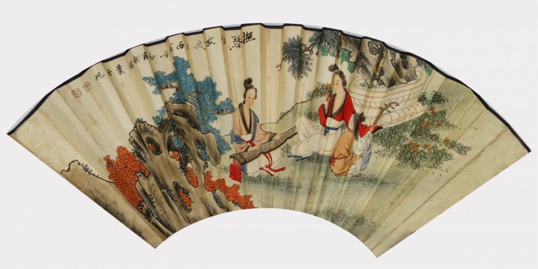 Chinese Fan Painting at PaintingValley.com | Explore collection of ...