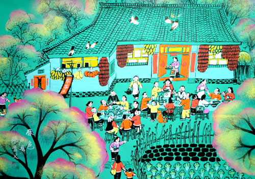 500x350 Farmers' Painting In Hu County Xi'An, Xi'An Attraction - Chinese Farmer Painting