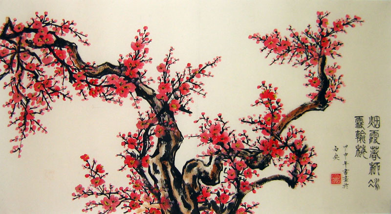 800x438 Plum Blossom In Full Bloom - Chinese Flower Painting