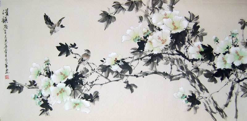 800x393 Spring Flowers And Birds - Chinese Flower Painting