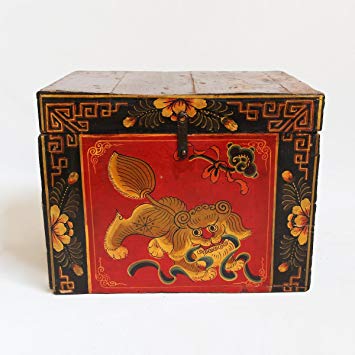 355x355 Chinese Foo Dog Painted Box Home Amp Kitchen - Chinese Foo Dog Painting
