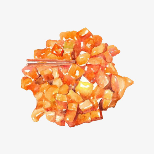 500x500 Kung Pao Chicken Hand Painting Material Picture, Kung Pao Chicken - Chinese Food Painting