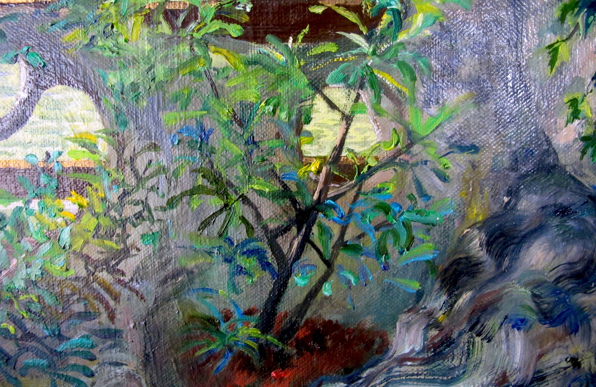 1920x1246 Saatchi Art View Into Chinese Garden Painting By Yishan Chan - Chinese Garden Painting