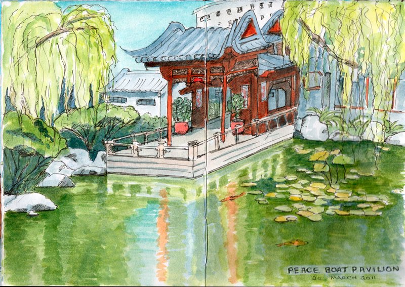800x567 Urban Sketchers Australia Chinese Garden - Chinese Garden Painting