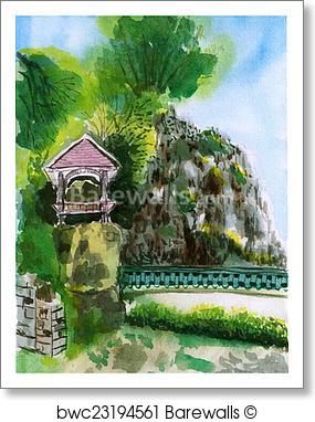 285x382 Art Print Of Chinese Garden Painting Barewalls Posters Amp Prints - Chinese Garden Painting