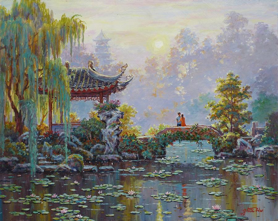 900x715 Chinese Garden - Chinese Garden Painting
