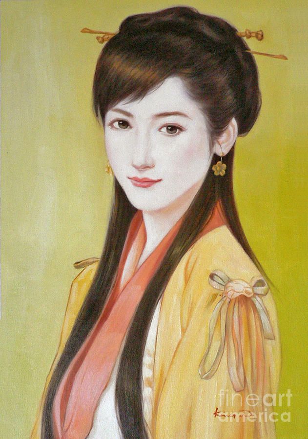 631x900 Original Oil Painting Artwork Beautiful Chinese Girl 16 2 5 34 - Chinese Girl Painting