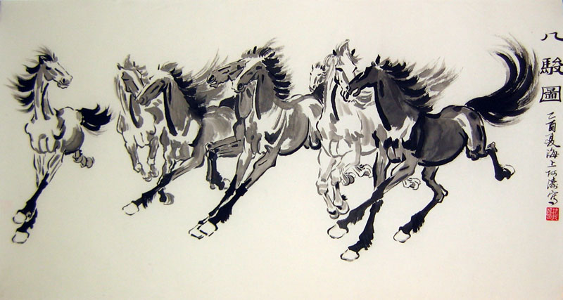 800x427 Eight Horses - Chinese Horse Painting
