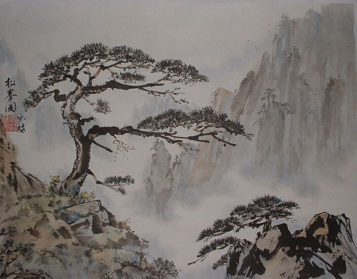 Landscape Chinese Ink Drawing Popular Century
