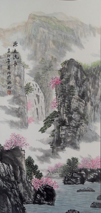 400x844 Run A Long History Landscape Abstract Art Chinese Ink Brush - Chinese Ink Brush Painting