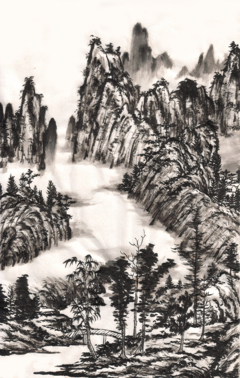 832x1309 Chinese Ink Landscape Painting By Zeamays37 - Chinese Ink Painting