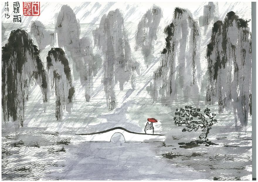 880x622 Childhood Companions In Chinese Ink Paintings Bored Panda - Chinese Ink Painting