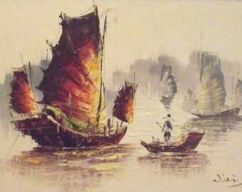 340x270 Chinese Junk Etsy - Chinese Junk Painting