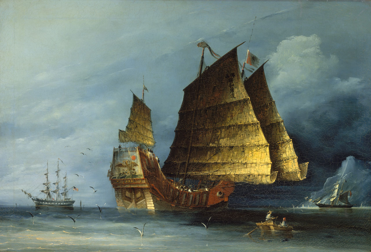 1280x868 A Trading Junk - Chinese Junk Painting