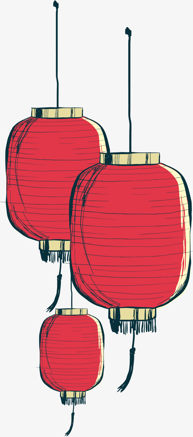 650x1468 Hand Painted Chinese Lantern, Vector Png, Lantern, Red Lantern Png - Chinese Lantern Painting