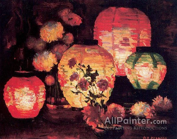 600x472 Japanese Lanterns Oil Painting Reproductions - Chinese Lantern Painting