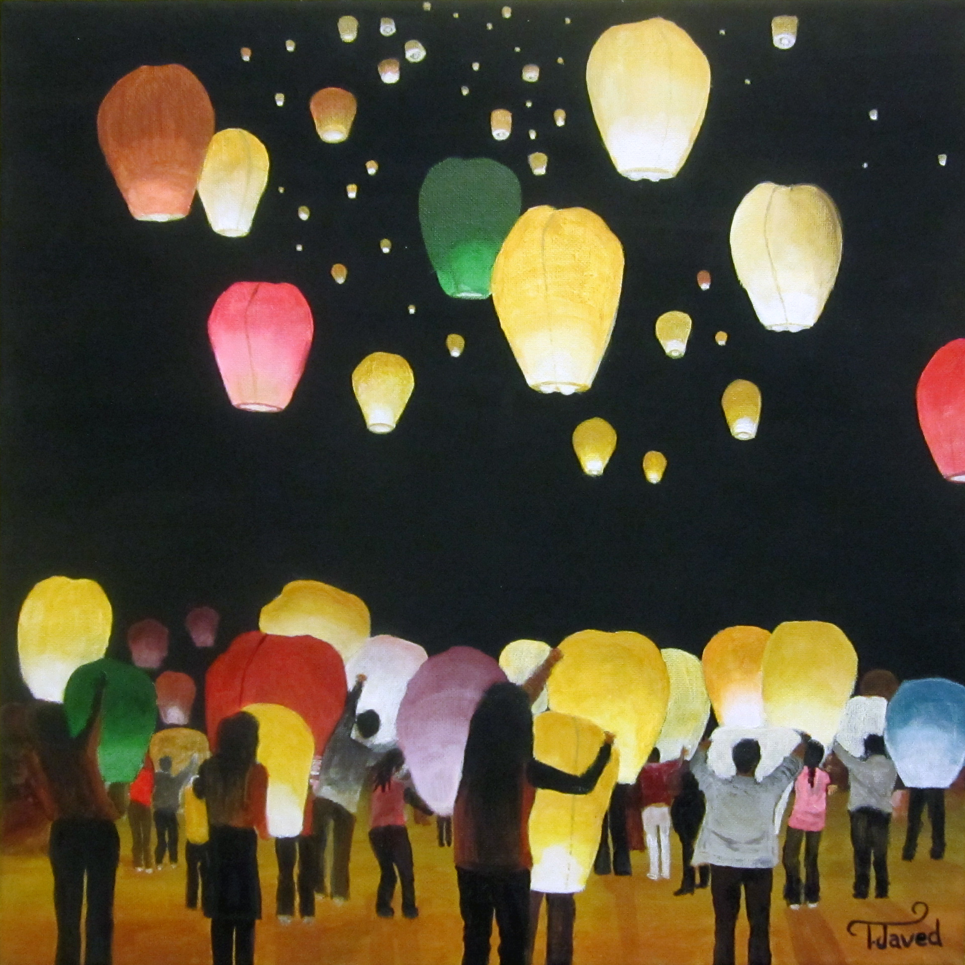 1920x1920 Acrylic Painting Javed's Art - Chinese Lantern Painting