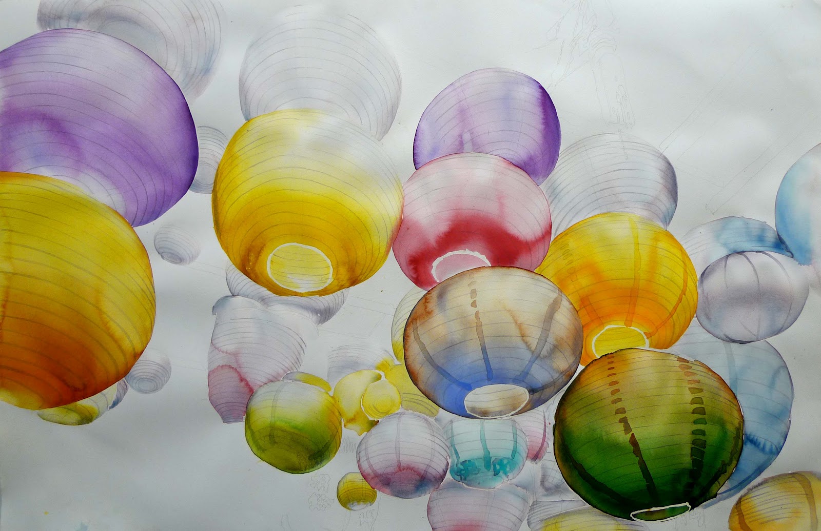 1600x1036 Paintings Progression Of Chinese Lanterns! - Chinese Lantern Painting