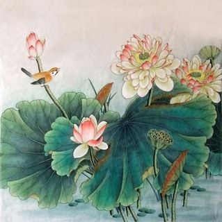 319x320 Chinese Lotus Painting,69cm X 69cm,2352018 X Lotus - Chinese Lotus Painting