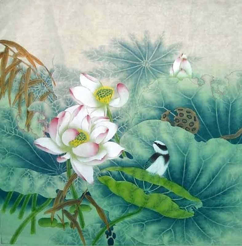 787x800 Lotus Painting - Chinese Lotus Painting