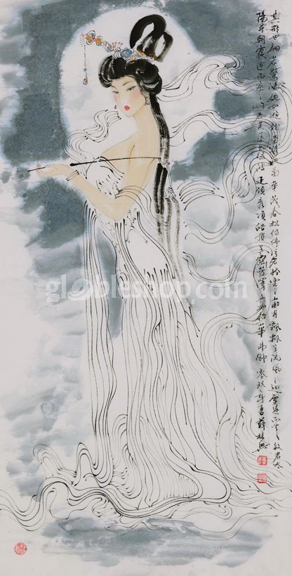416x820 Chinese Woman Painting,the Goddess Of The Moon,buy Chinese Painting - Chinese Moon Painting