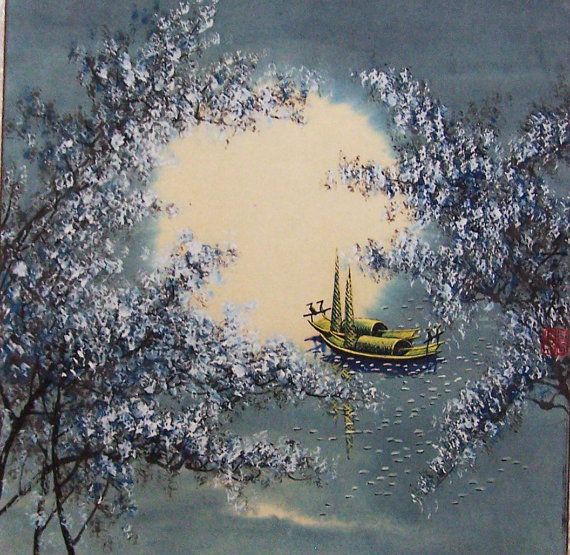 570x555 Original Painting Oriental Art Chinese Art Chinese Painting - Chinese Moon Painting