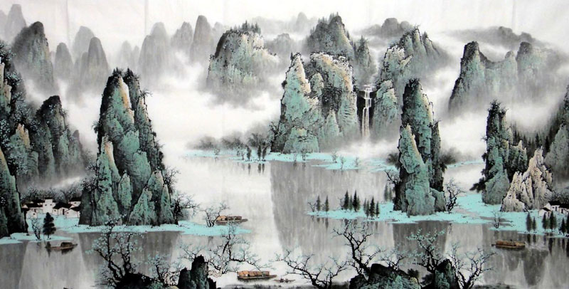 Chinese Mountain Painting at PaintingValley.com | Explore collection of ...