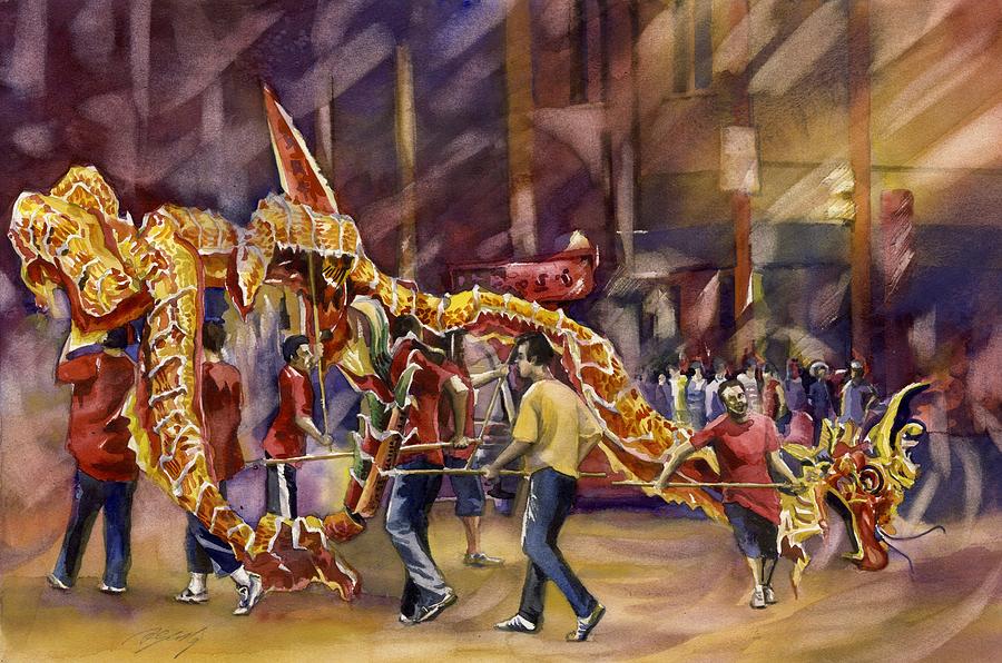 900x596 Dragon Dance For Chinese New Year Painting By Alfred Ng - Chinese New Year Painting