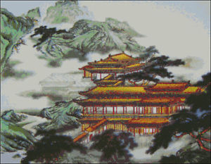 300x233 Goldmilky Cross Stitch Kit - Chinese Palace Painting