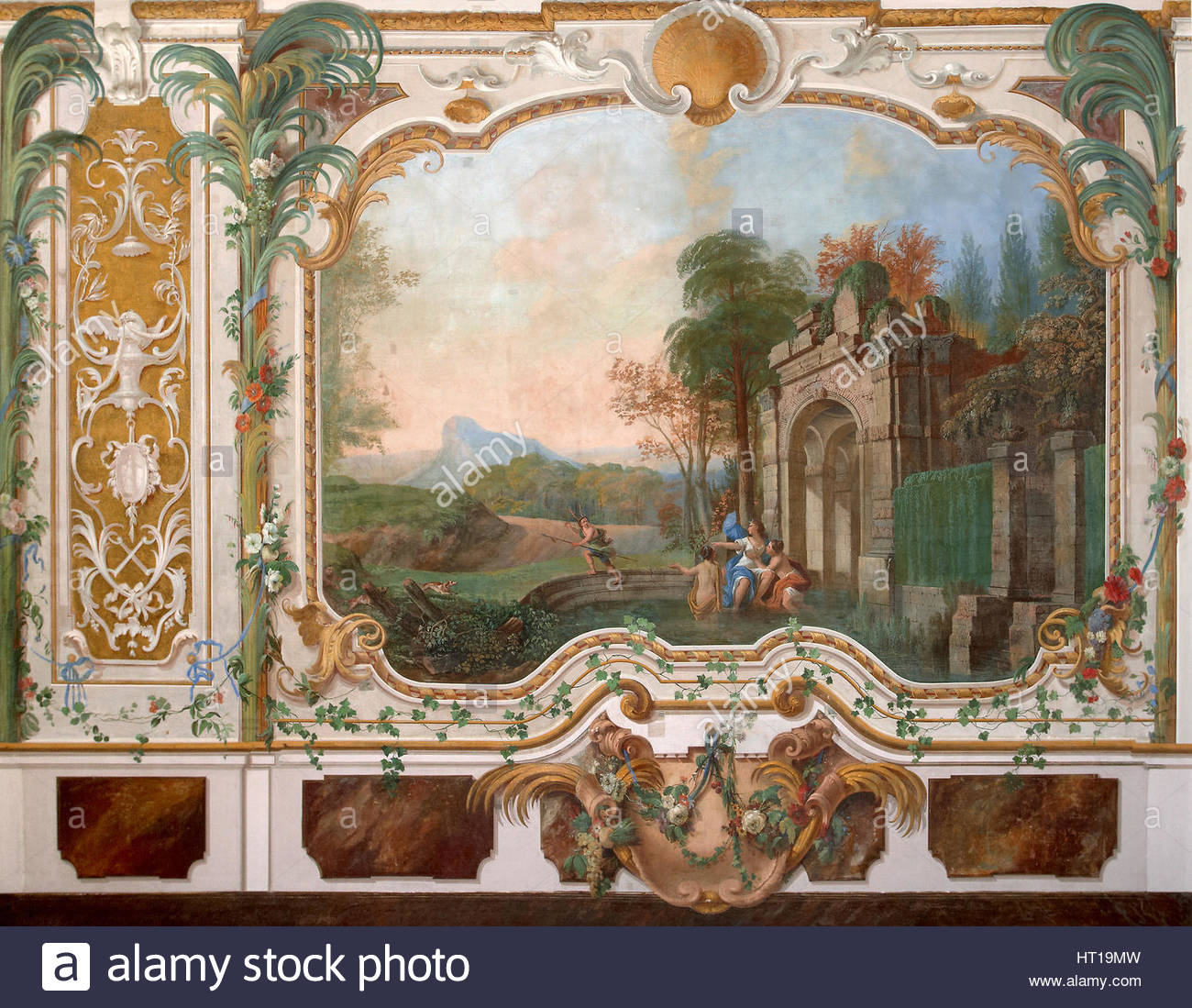 1300x1099 Mural Painting In The Living Room Of The Chinese Palace In Stock - Chinese Palace Painting