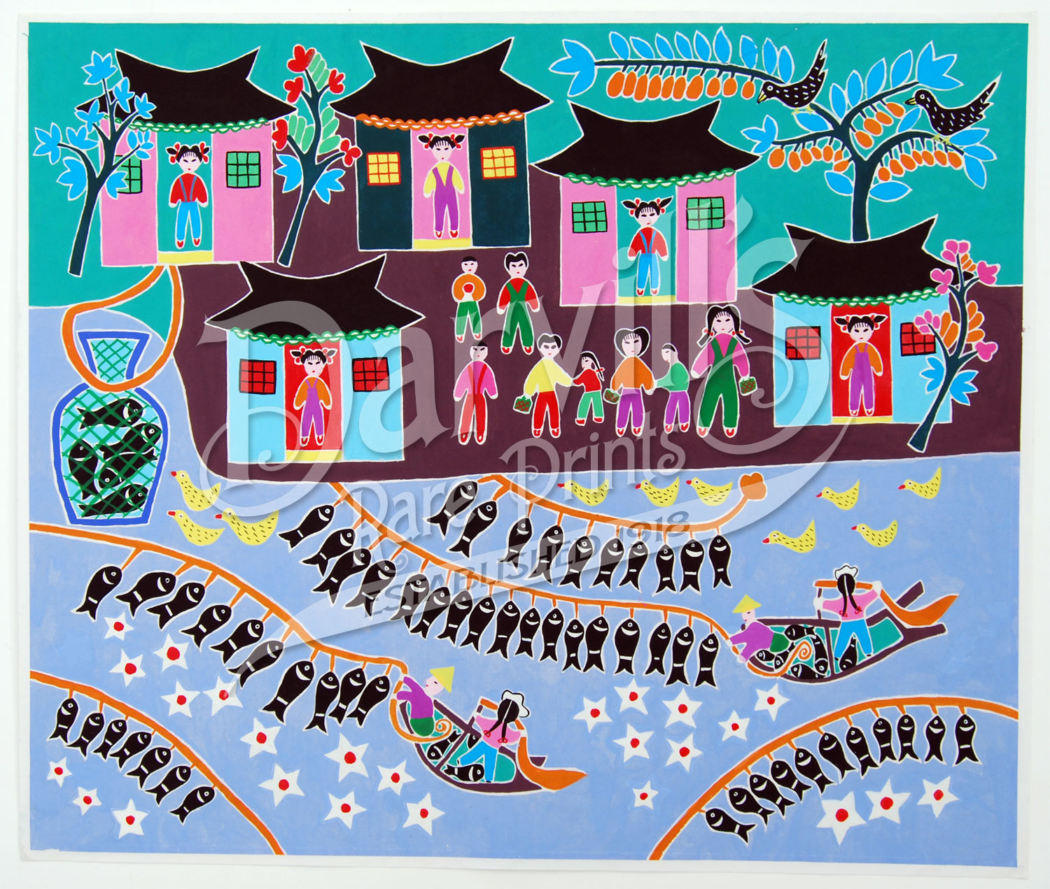 1500x1271 Original Chinese Peasant Paintings From Circa 1970 1980s - Chinese Peasant Painting