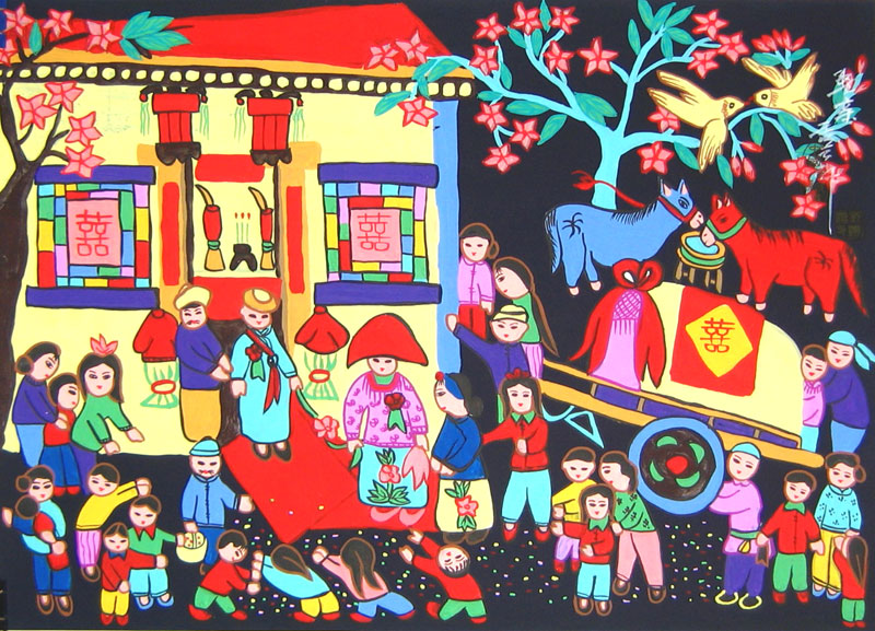 800x577 Wedding - Chinese Peasant Painting