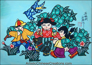 300x211 Chinese Folk Art Painting - Chinese Peasant Painting