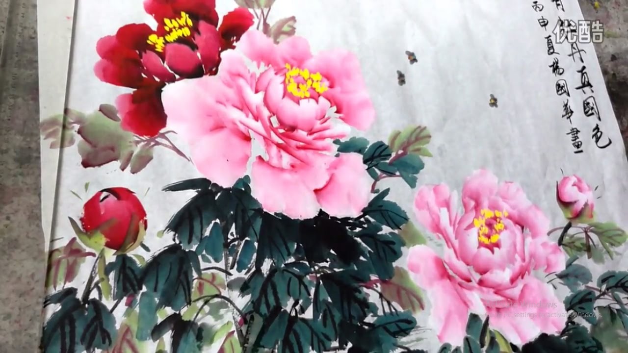 1280x720 How To Paint Peony In Chinese Painting - Chinese Peony Painting