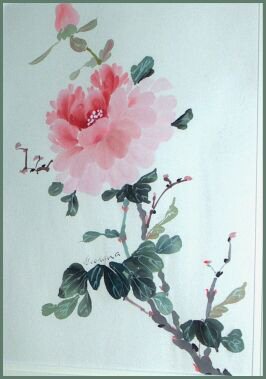 266x379 Peony Chinese Brush Painting - Chinese Peony Painting