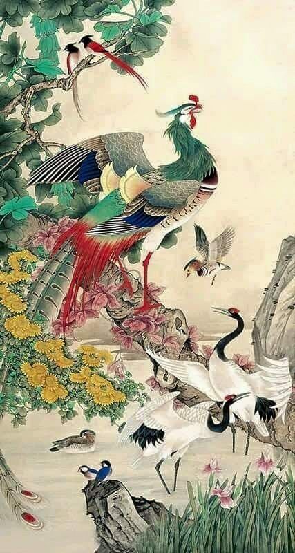 427x800 Pin By Esra Akin On Artist - Chinese Phoenix Painting