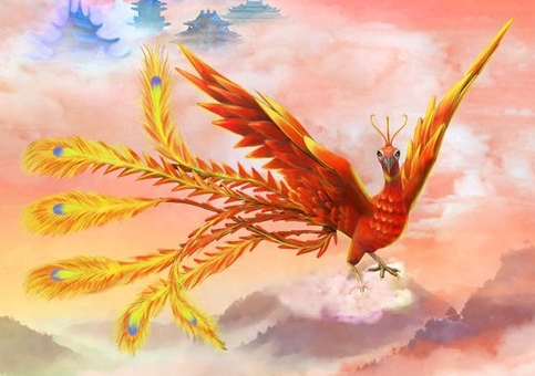 483x340 Chinese Bestiary Immortal Mountain - Chinese Phoenix Painting