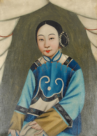 337x470 Chinese Portrait Painting Of A Woman 19th Century Wright - Chinese Portrait Painting