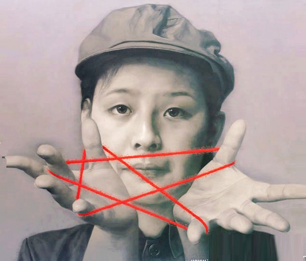 600x512 Hand Painted Oil Painting Chinese Woman Soldier Chinese - Chinese Portrait Painting