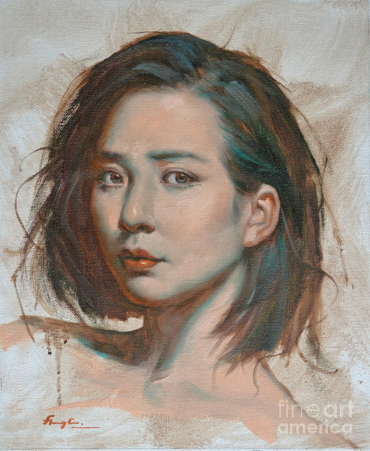 739x900 Original Impression Oil Painting Art Portrait Of Chinese Girl - Chinese Portrait Painting