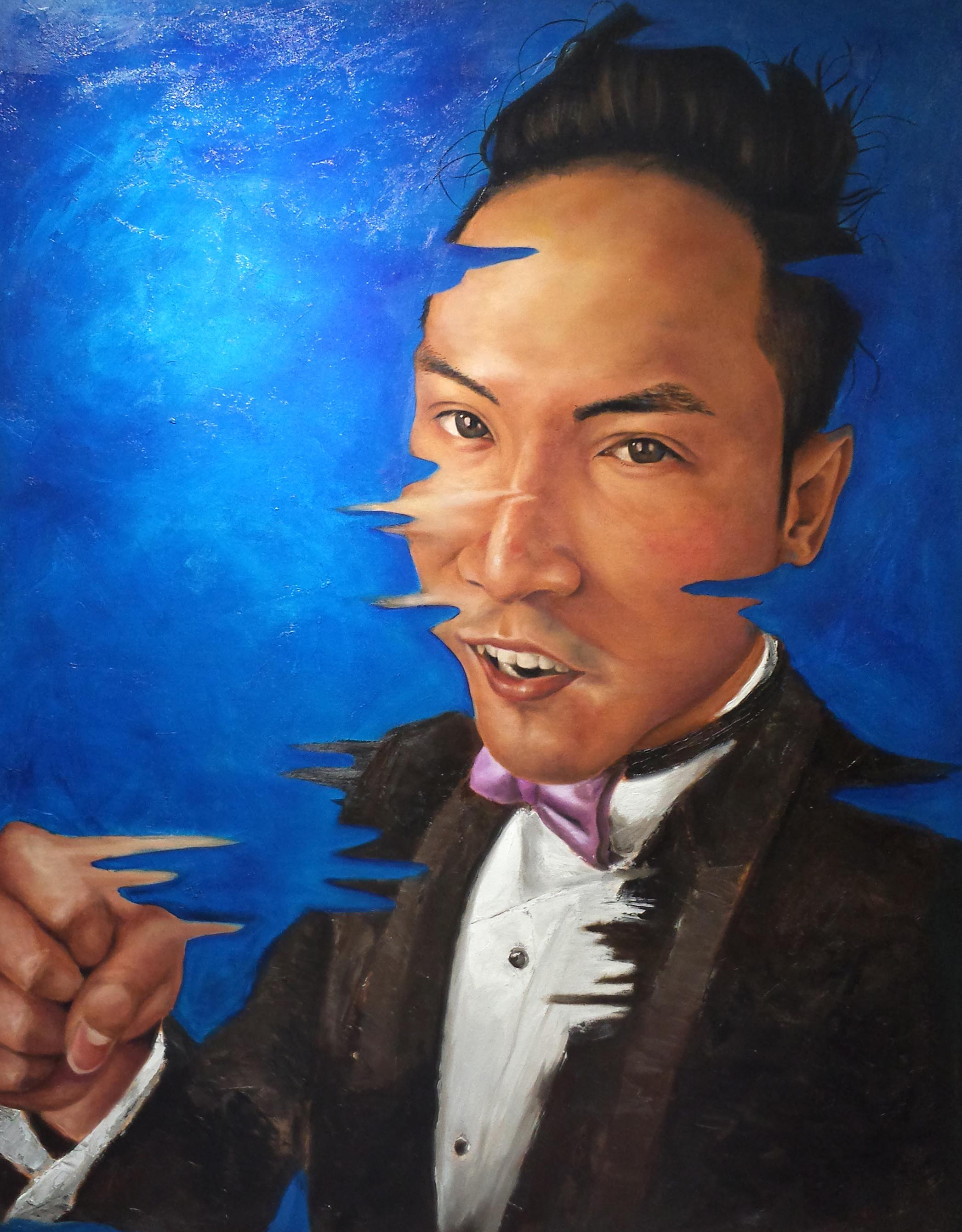 2093x2681 Wong Pun Kin Artwork Portrait Of Chinese Man Original Painting - Chinese Portrait Painting