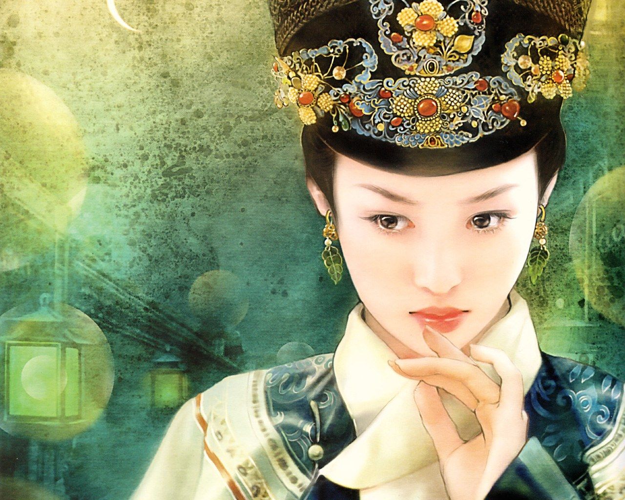 1280x1024 Asian Art Chinese Princess, Art, Asian, Beauty, China, Draw - Chinese Princess Painting