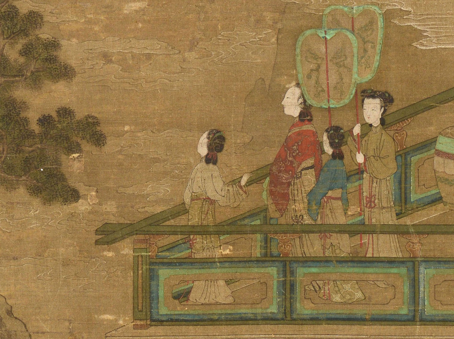 1446x1080 Lot 211 Chinese Scroll Painting With Figures On Silk - Chinese Silk Painting