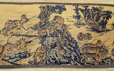 400x249 High Value Chinese Ancient Painting Silk Paper One Hundred Tigers - Chinese Silk Painting Value