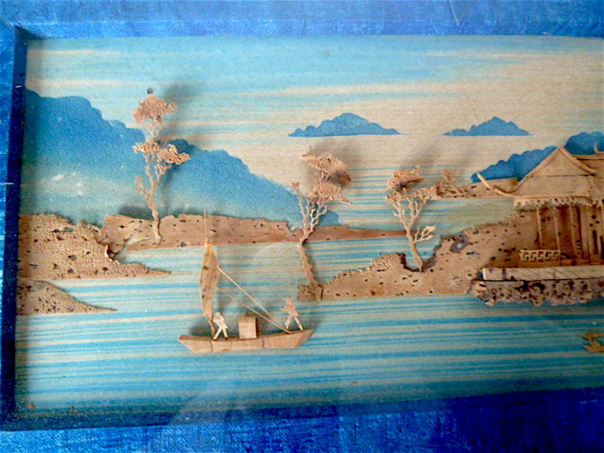 1200x900 Paintings Pair Of China Chinese Temple Marine Diorama Xix - Chinese Temple Painting