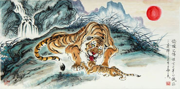 370x183 Chinese Tiger Paintings, Chinese Tiger Wall Scrolls From China - Chinese Tiger Painting