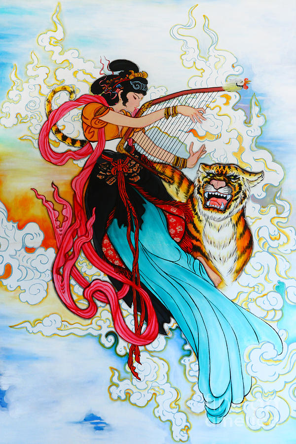 600x900 Tradition Chinese Painting On Wall Photograph By Phalakon Jaisangat - Chinese Wall Painting