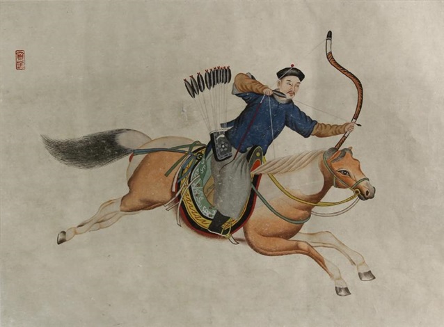 638x470 Nine Chinese Warrior Paintings By Anonymous Chinese (Republic - Chinese Warrior Painting