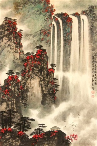 312x470 Chinese Watercolor Painting Scroll By Wei, Zixi By Wei Zixi On Artnet - Chinese Water Painting