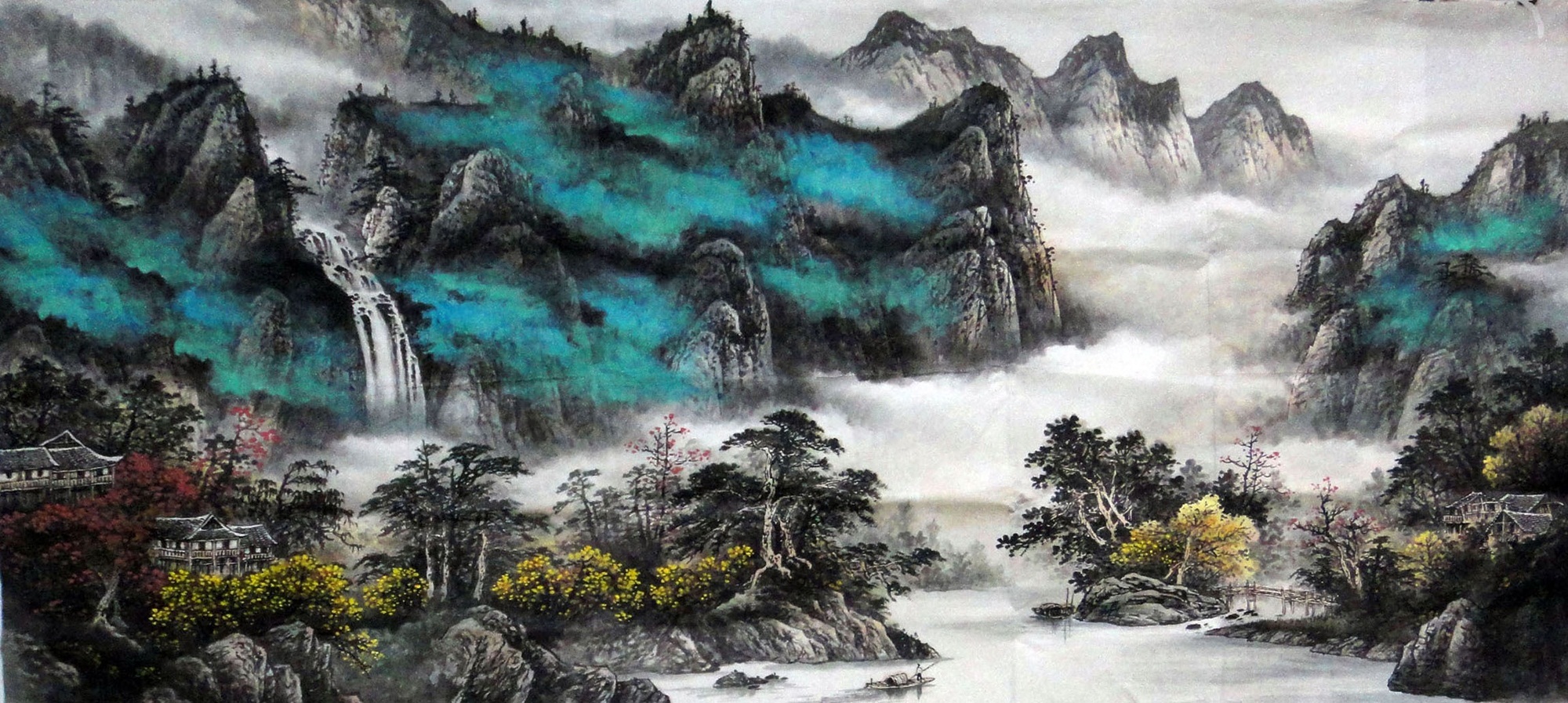 2000x897 Modern Art Famous Painter Artists Chinese Painting Landscape - Chinese Water Painting
